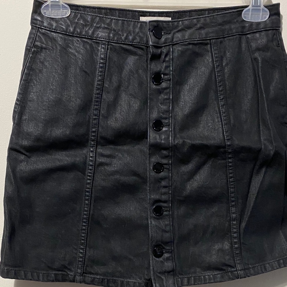 Calvin Klein Black wash jean skirt